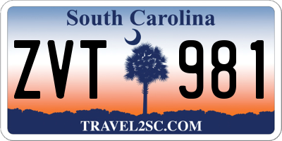 SC license plate ZVT981
