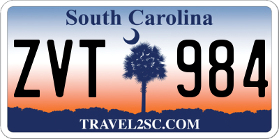 SC license plate ZVT984