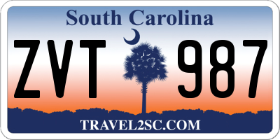 SC license plate ZVT987