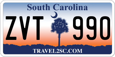 SC license plate ZVT990