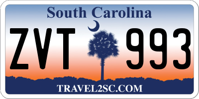SC license plate ZVT993