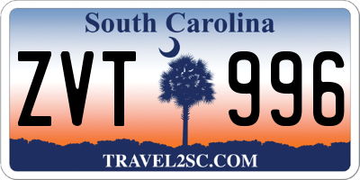 SC license plate ZVT996