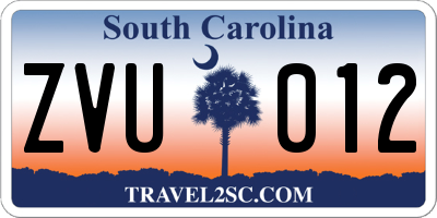 SC license plate ZVU012