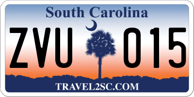 SC license plate ZVU015