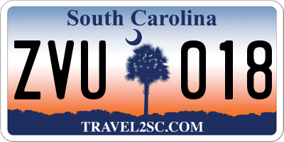 SC license plate ZVU018