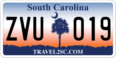 SC license plate ZVU019