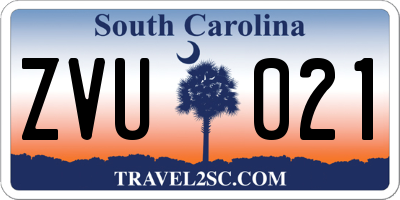 SC license plate ZVU021