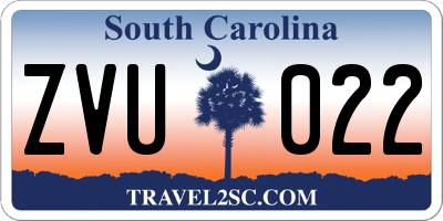 SC license plate ZVU022