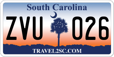 SC license plate ZVU026