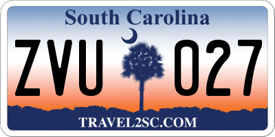 SC license plate ZVU027