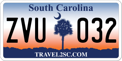 SC license plate ZVU032