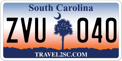 SC license plate ZVU040