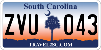 SC license plate ZVU043