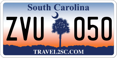 SC license plate ZVU050
