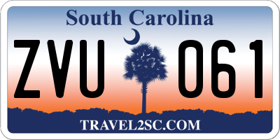 SC license plate ZVU061