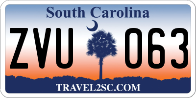 SC license plate ZVU063