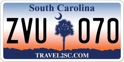SC license plate ZVU070