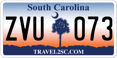 SC license plate ZVU073
