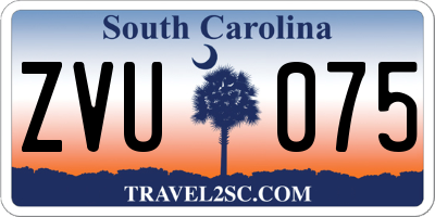 SC license plate ZVU075