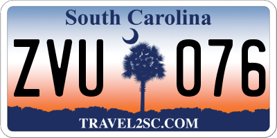 SC license plate ZVU076