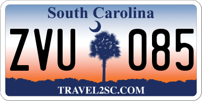 SC license plate ZVU085