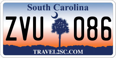 SC license plate ZVU086