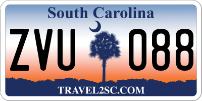 SC license plate ZVU088