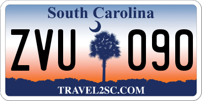 SC license plate ZVU090