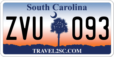 SC license plate ZVU093