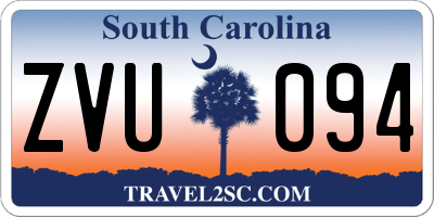 SC license plate ZVU094