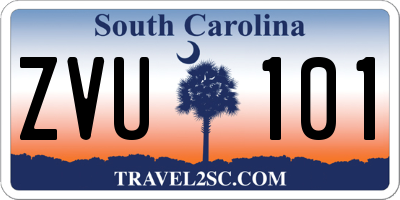 SC license plate ZVU101