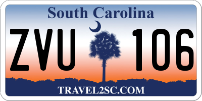 SC license plate ZVU106