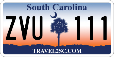 SC license plate ZVU111