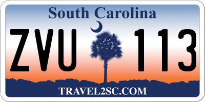 SC license plate ZVU113