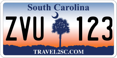 SC license plate ZVU123