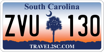 SC license plate ZVU130