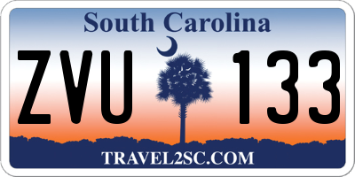 SC license plate ZVU133