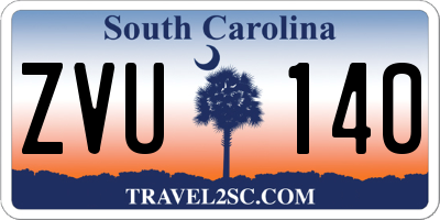 SC license plate ZVU140