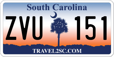 SC license plate ZVU151