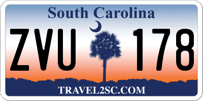 SC license plate ZVU178