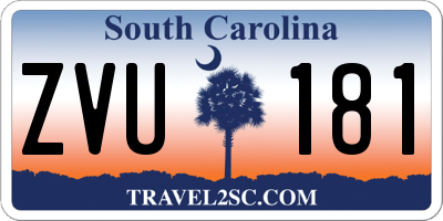 SC license plate ZVU181