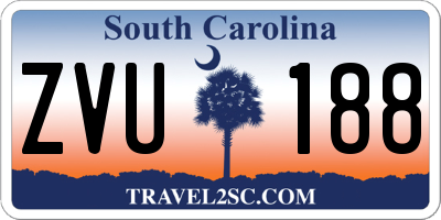SC license plate ZVU188