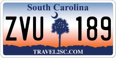 SC license plate ZVU189