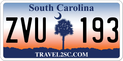 SC license plate ZVU193