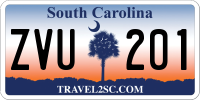 SC license plate ZVU201