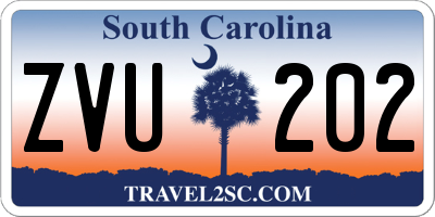 SC license plate ZVU202