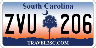 SC license plate ZVU206