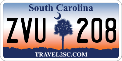 SC license plate ZVU208