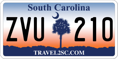 SC license plate ZVU210