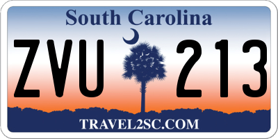 SC license plate ZVU213